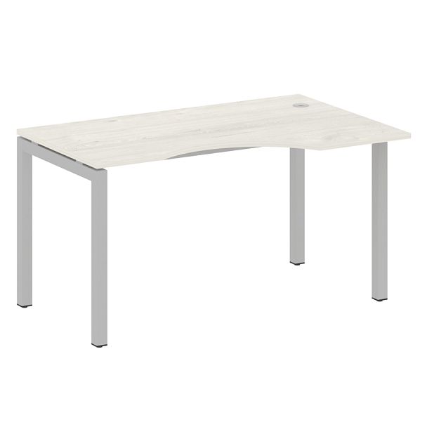 Metal System Quattro Стол криволинейный правый на П-образном м/к 50БП.СА-2 (R) Дуб наварра/Серый металл 1400*900*750 - Вид 1