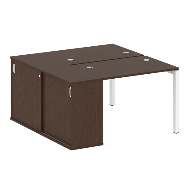 Metal System Quattro Р. ст. с шкафом-купе на П-образном м/к 50БП.РС-СШК-1.1 Т Венге/Белый металл 1410*1475*750 - Вид 1