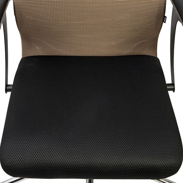 Кресло BRABIX PREMIUM "Ultimate EX-801" хром, плотная двойная сетка Х2, черное/коричневое, 532920 - Вид 16