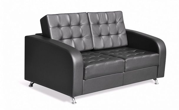 Марс  Диван двухместный (1490х850х840) Oregon 16 черный "Мягкая мебель для кабинета" ТК-002120401756 черный - Вид 1