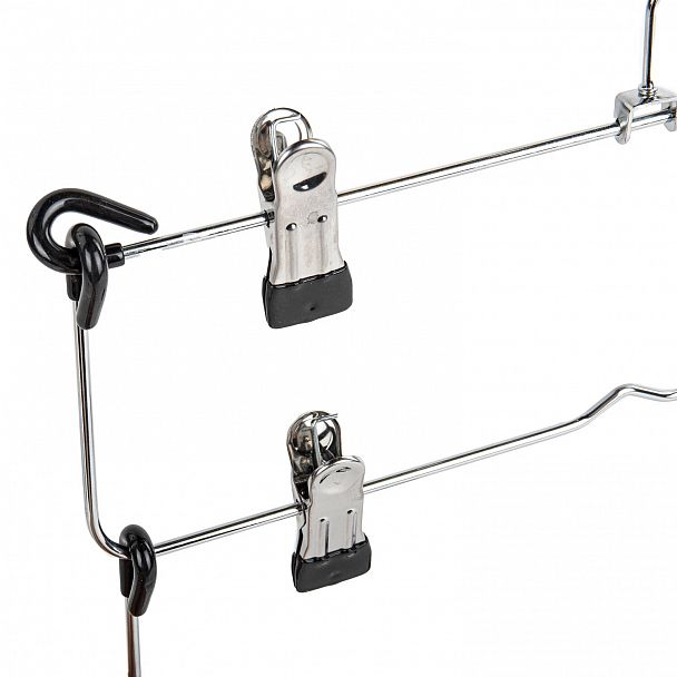 Вешалка-плечики качели, 4 секции, металлическая, с клипсами для юбок и брюк, BRABIX, 607472 - Вид 5