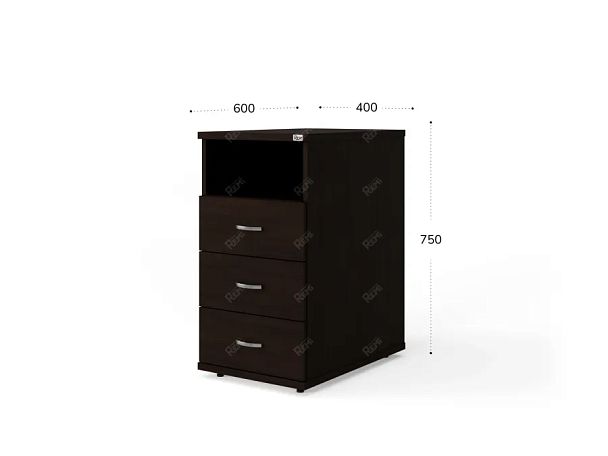 UNITY РТ-6 ВЕНГЕ Тумба с ящиками 400x600x750 - Вид 2