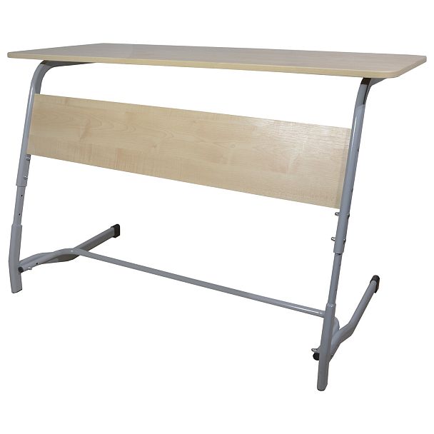 Стол-парта 2-местный регулируемый "Олимп", 1200х500х640-760 мм, рост 4-6, серый каркас, ЛДСП клён - Вид 6