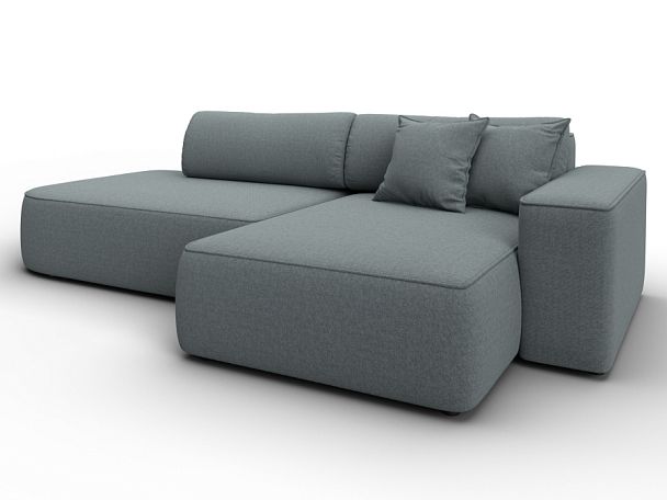 Диван угловой Лига-065 БП угол правый Рогожка серый - Вид 2