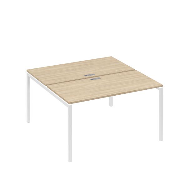 Рабочая станция опоры DUE 2х140 A4 А4 С2 174 БП дуб скандинавский / металлокаркас белый - Вид 1