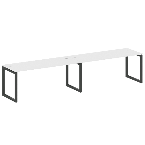 Metal System Quattro Р. ст. на 2 раб. места на О-образном м/к 50БО.СМ-2.5 Белый/Антрацит металл 3600*720*750 - Вид 1