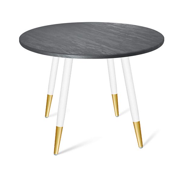 Стол Sheffilton SHT-TU14/TT 90 МДФ белый муар/золото/каменный уголь - Вид 1