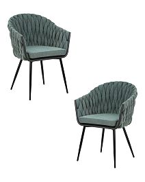 Набор 2 шт Стул обеденный DOBRIN MATILDA (зеленая ткань (LAR 275-23)) - Фото предпросмотра