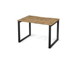 MATRIX 121S100-О Стол прямой, пров-ик вырезной (O-опоры) 1180х780х775 Дуб Крафт Золотой/Темно-серый - Фото предпросмотра