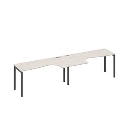 Рабочая станция столы Классика на каркасе DUE (2х160) A4 А4 Б2 035-2 БП дуб / металлокаркас антрацит - Фото предпросмотра