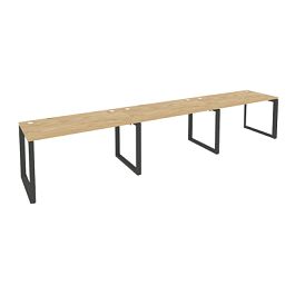 Onix Рабочая станция на О-образном м/к O.MO-RS-3.3.7 Тиквуд светлый/Антрацит металл 4140*720*750 - Фото предпросмотра