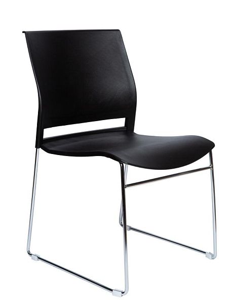 Стул / Four black / черный пластик / хром база - Вид 1