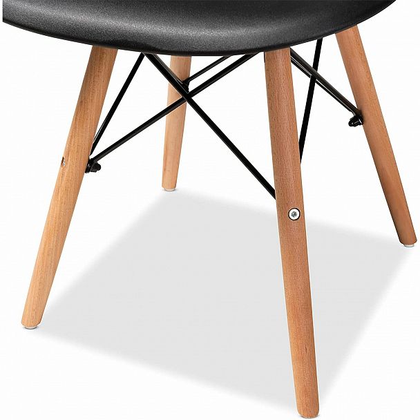 Стулья BRABIX "Eames CF-010", КОМПЛЕКТ 4 шт., пластик черный, опоры дерево/металл, 532631, 2033A - Вид 9