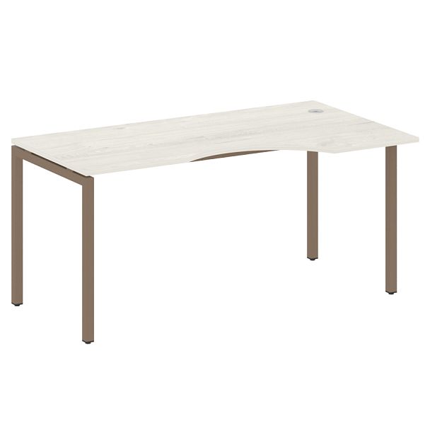 Metal System Quattro Стол криволинейный правый на П-образном м/к 40БП.СА-1 (R) Дуб наварра/Мокко металл 1600*900*750 - Вид 1