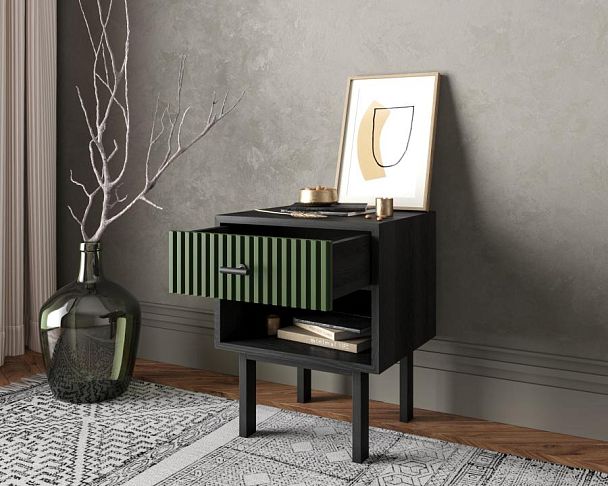 Тумбочка с верхним ящиком Emerson арт EM11/green/L - Вид 2