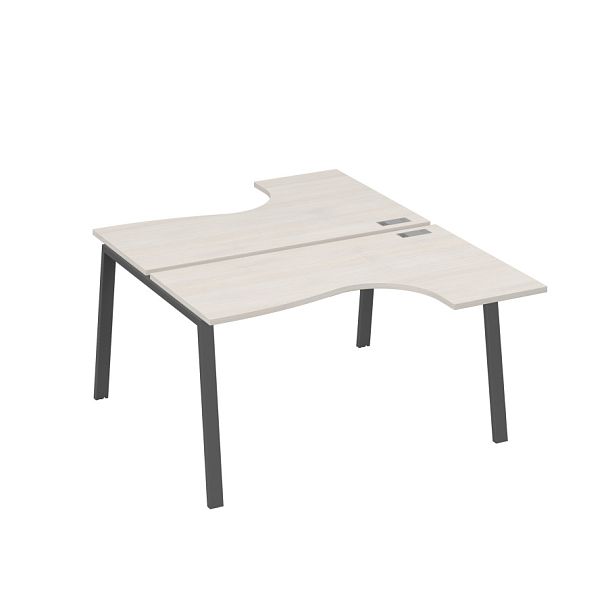 Рабочая станция TRE (2х140) столы Классика эргономичные A4 А4 Б3 181  БП дуб / металлокаркас антрацит - Вид 1