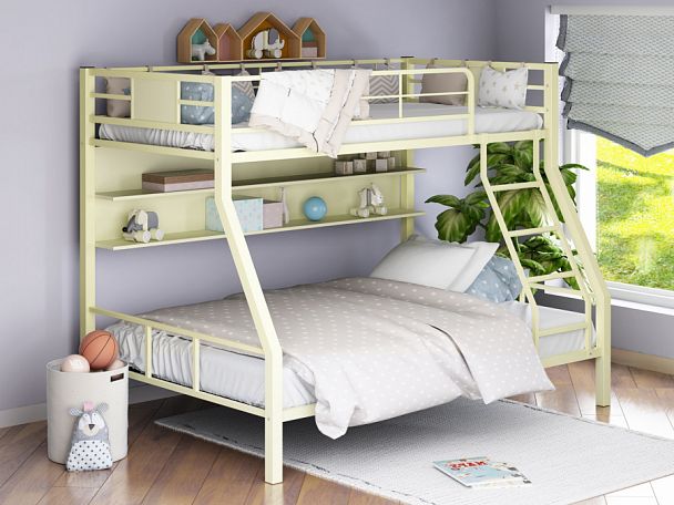 Двухъярусная кровать "Гранада-1П" слоновая кость - Вид 1