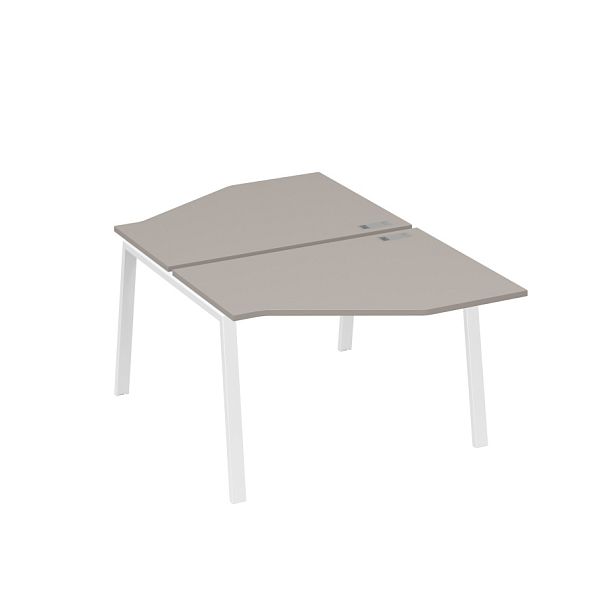 Рабочая станция TRE (2х120) со столами Техно A4 А4 Б3 186  БП мокко премиум / металлокаркас белый - Вид 1