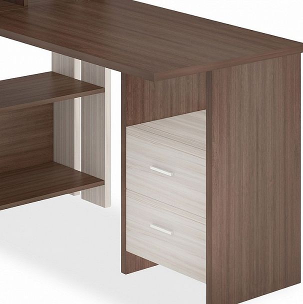 Стол компьютерный Домино Лайт СТЛ-ОВХ+С100Прям Карамель/Шамони - Вид 2