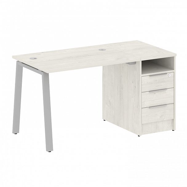 Рабочая станция "Metal System" БА.РС-СТП -1.1 дуб наварра/серый - Вид 1