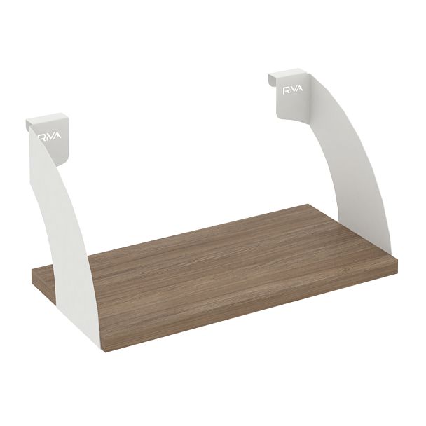 Навесные полки. Кронштейны+ЛДСП полка 400мм MAN-41-4 Дуб аризона/Белый металл 400*220*200 - Вид 1