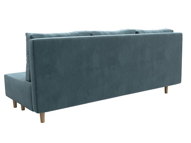 Диван прямой Лига-033 Велюр бирюзовый - Вид 6