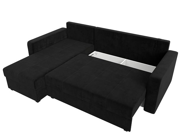 Диван угловой Ливерпуль Лайт левый угол Велюр черный - Вид 7