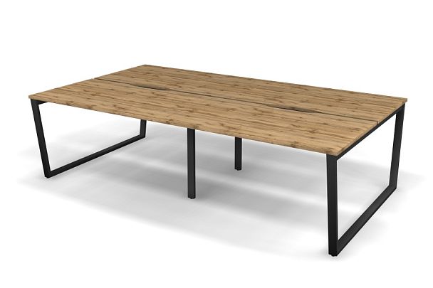 MATRIX 121S401-V Бенч прямой, пров. вырез. (V-опоры) 2760х1590х775 Дуб Крафт/Темно-серый - Вид 1