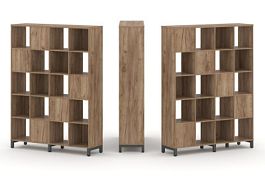 Стайл Проджект Набор стеллажа 2-х сторон., 5 яр. SN.NSD-541 Дуб Табак/Металл Антрацит 1488*400*1982 - Фото предпросмотра