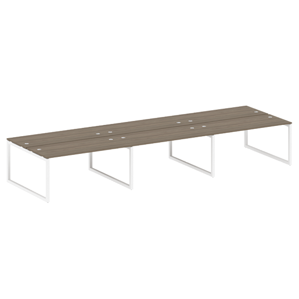 Metal System Quattro Р. ст. на 6 раб. места на О-образном м/к 50БО.СМ-6.4 Вяз/Белый металл 4800*1475*750 - Вид 1