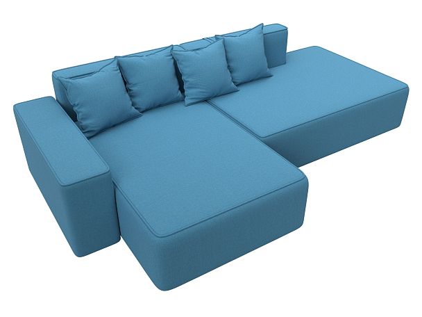 Диван угловой Лига-079 угол левый Рогожка голубой - Вид 6