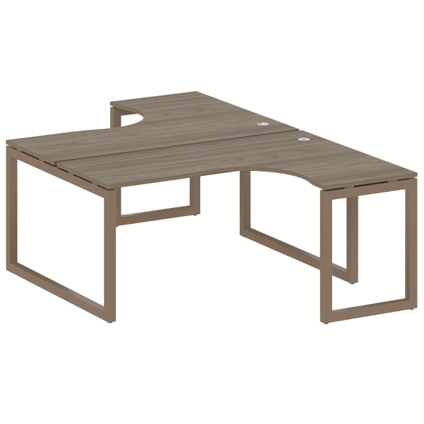 Metal System Quattro Р. ст. криволинейная на О-образном м/к 50БО.РАС-СА-2.4 Вяз/Мокко металл 1600*2435*750 - Вид 1