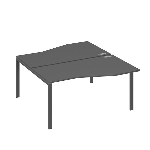 Рабочая станция столы Техно" каркас UNO (2х160) A4 А4 Б1 191 БП антрацит премиум / металлокаркас антрацит - Вид 1
