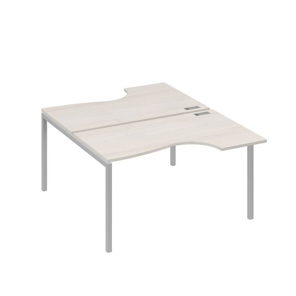 Рабочая станция металлокаркас DUE со столами (2х140) Классика A4 А4 Б2 184 БП дуб / металлокаркас серый - Вид 1