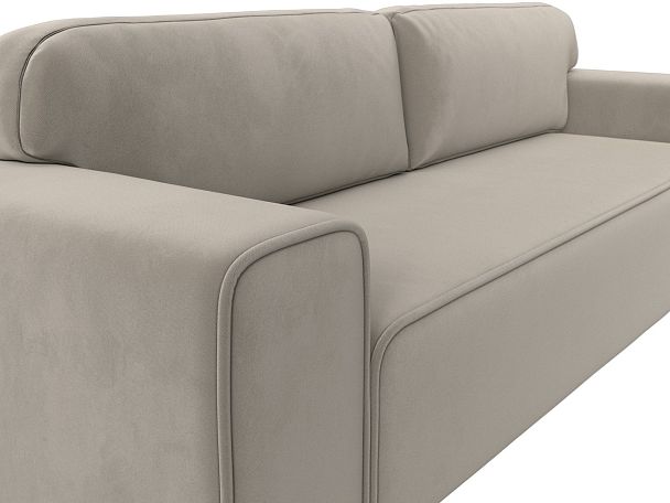 Прямой диван Лига-029 Микровельвет бежевый - Вид 4