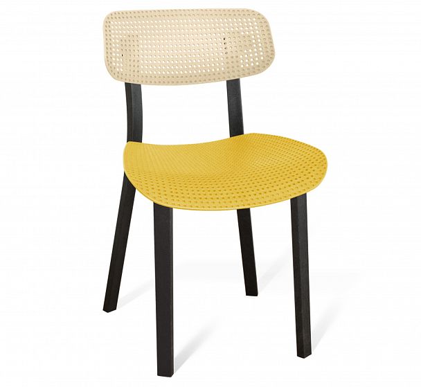 Стул Sheffilton SHT-S85 бежево-желтый бежевый/желтый/черный - Вид 2