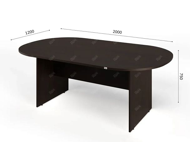 UNITY PКС-12/20 ВЕНГЕ Конференц стол овальный Универсальный 2000х1200х750 - Вид 4