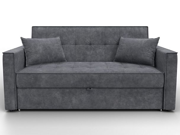 Диван прямой Лига-104 (140) Велюр серый - Вид 2