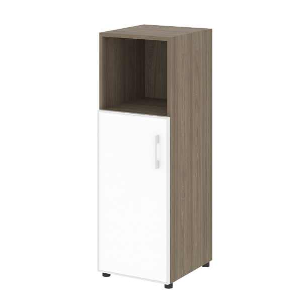 Yalta Шкаф узкий LT.SU-2.2 R (L) white Вяз/Стекло white 400*450*1195 - Вид 1