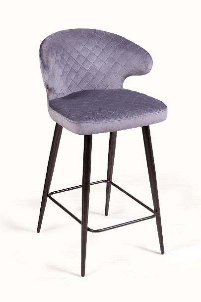 Стул полубарный Richard ромб, бархат серый 27 - Вид 1