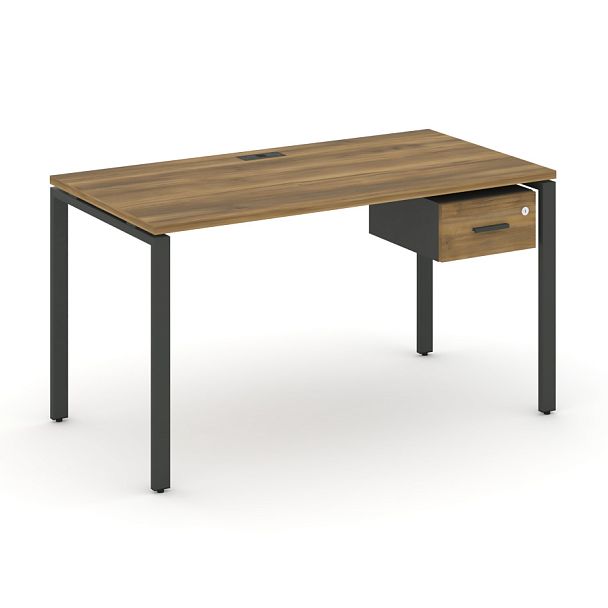 Concept Стол рабочий с подвесной тумбой с одним ящ. CN.SP-110 W Сандал Янтарный/Антрацит/Металл Антрацит 1180*720*750 - Вид 1