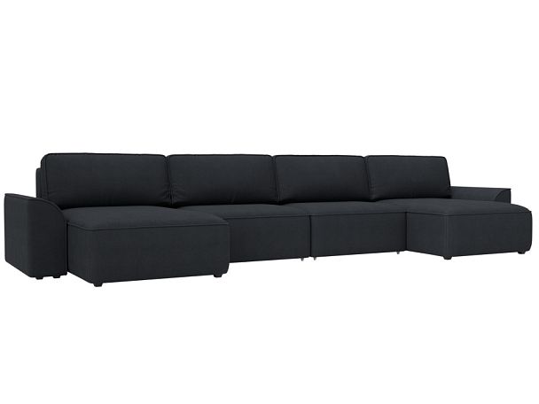 Диван п-образный Лига-048 НПБ лонг Замша серый - Вид 1