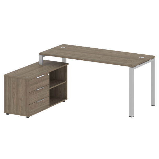 Metal System Р. ст. с тумбой на П-образном м/к БП.РС-СТС-2.4 (L) Вяз/Серый металл 1700*1520*750 - Вид 1