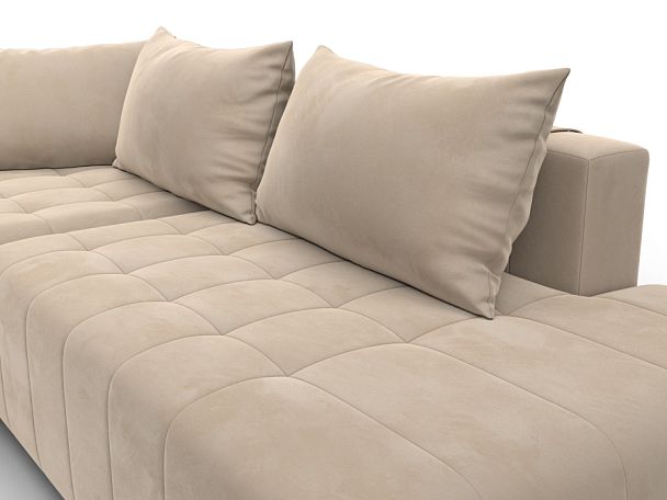 Диван угловой Лига-103 НПБ угол левый Велюр бежевый - Вид 4