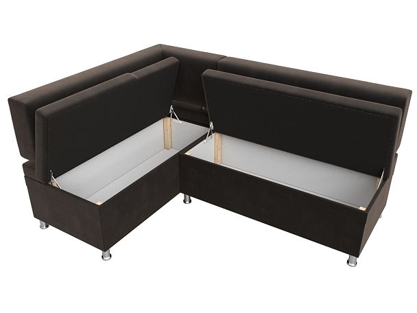 Кухонный уголок Стайл левый (полностью велюр коричневый) - Вид 7