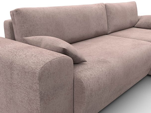 Диван угловой Лига-099 угол универсальный Велюр бежевый - Вид 4