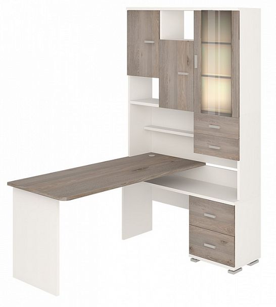 Стол компьютерный Домино СР-620/160 Белый/Нельсон правый - Вид 2