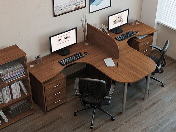 Стол эргономичный левый Trend 140x90x75 тёмный дуб - Вид 2