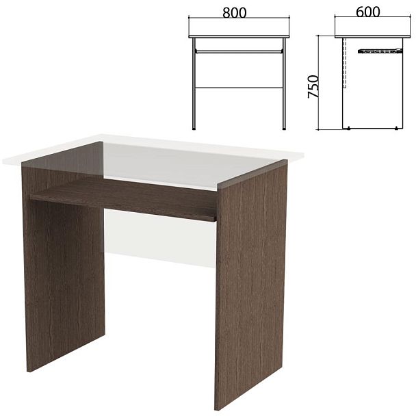 Каркас к столу компьютерному "Канц" 800х600х750 мм, цвет венге, СК25.16.2 - Вид 2