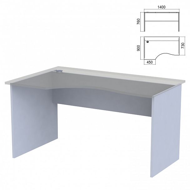 Стол эргономичный ЧАСТЬ 2 "Арго", 1400х900х760 мм, левый/правый, серый - Вид 2